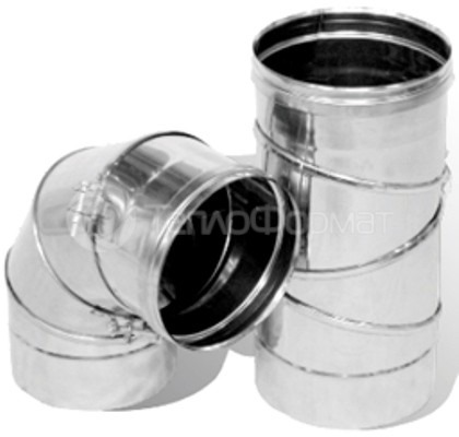 Колено поворотное 0º-90º нержавейка Версия Люкс D-250 мм толщина 0,5 мм