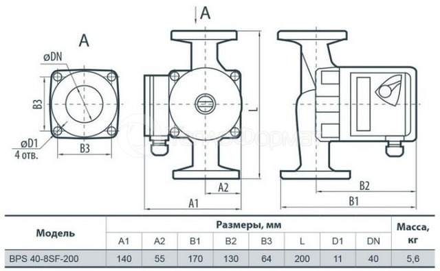 Циркуляційний насос Насоси+ BPS 40-8SF. Фото 2